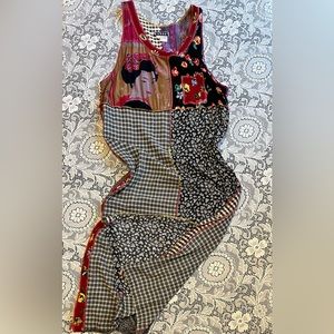 Vintage 90s Boho Patchwork Dress - Size Large